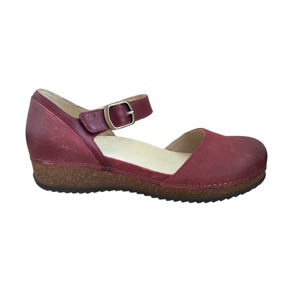 Dansko Mae Red Burnished Suede Mary Jane SZ: 42 EU 11.5-12 US NWOB - Picture 6 of 12